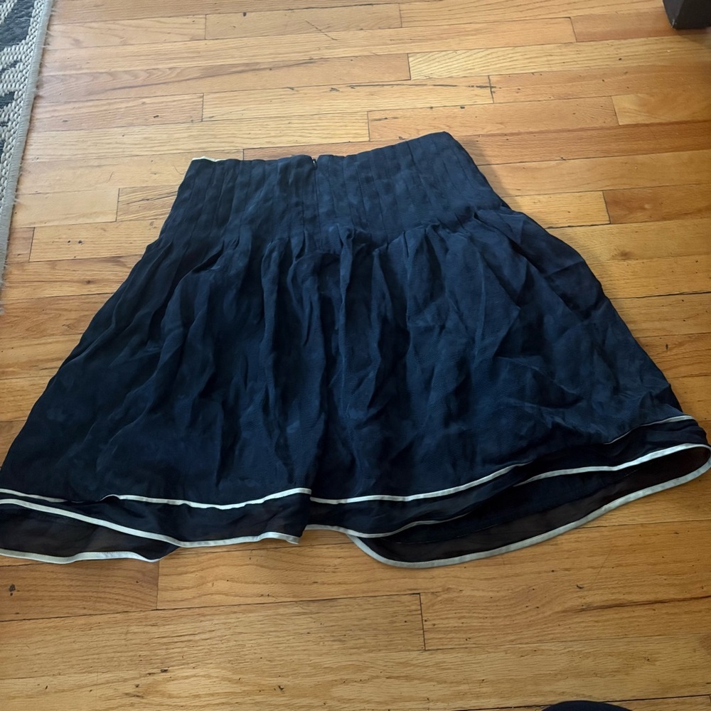 Kay Unger Blue Leopard Silk Skirt Size 10 - Picture 5 of 6